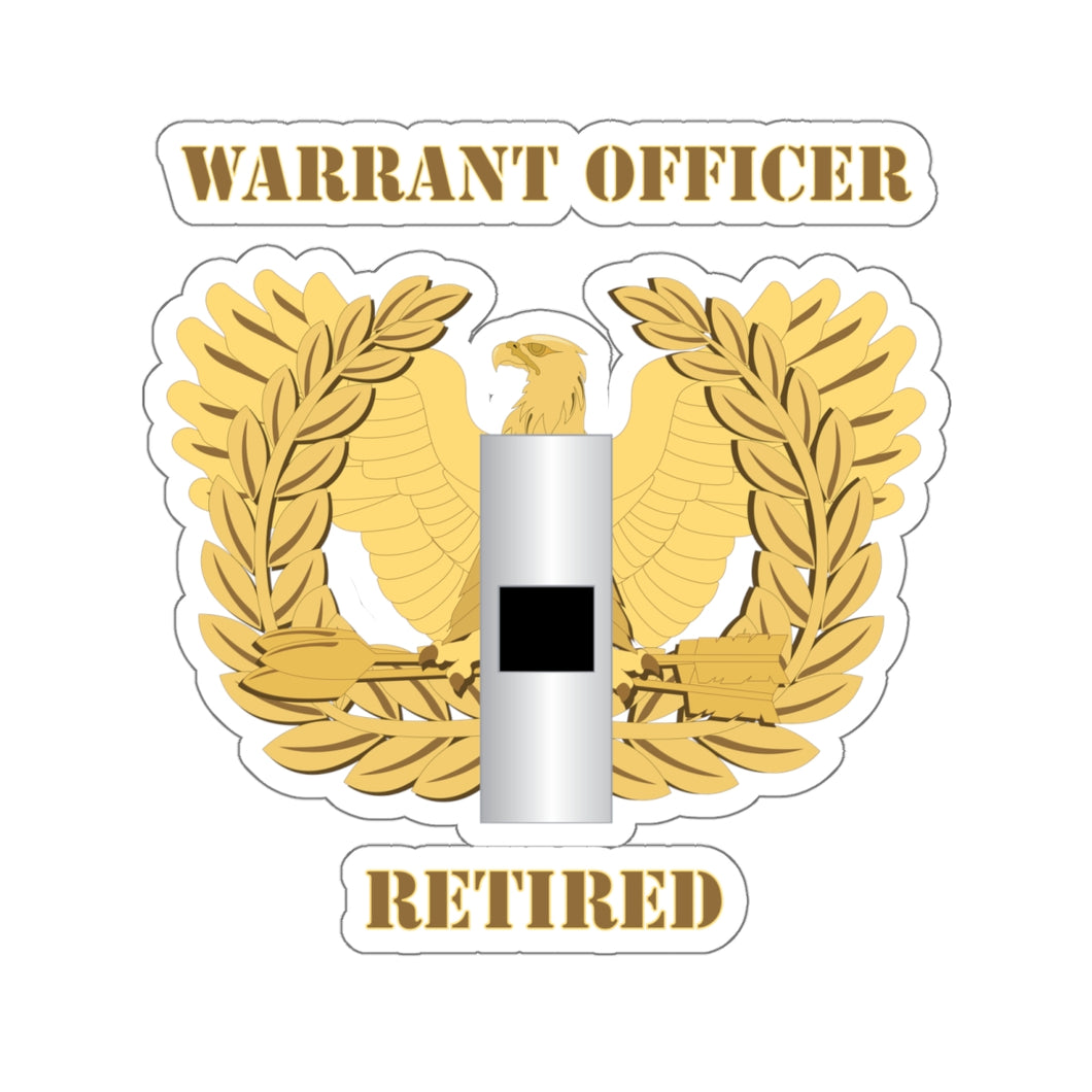 Kiss-Cut Stickers - Emblem - Warrant Officer - WO1 - Retired X 300