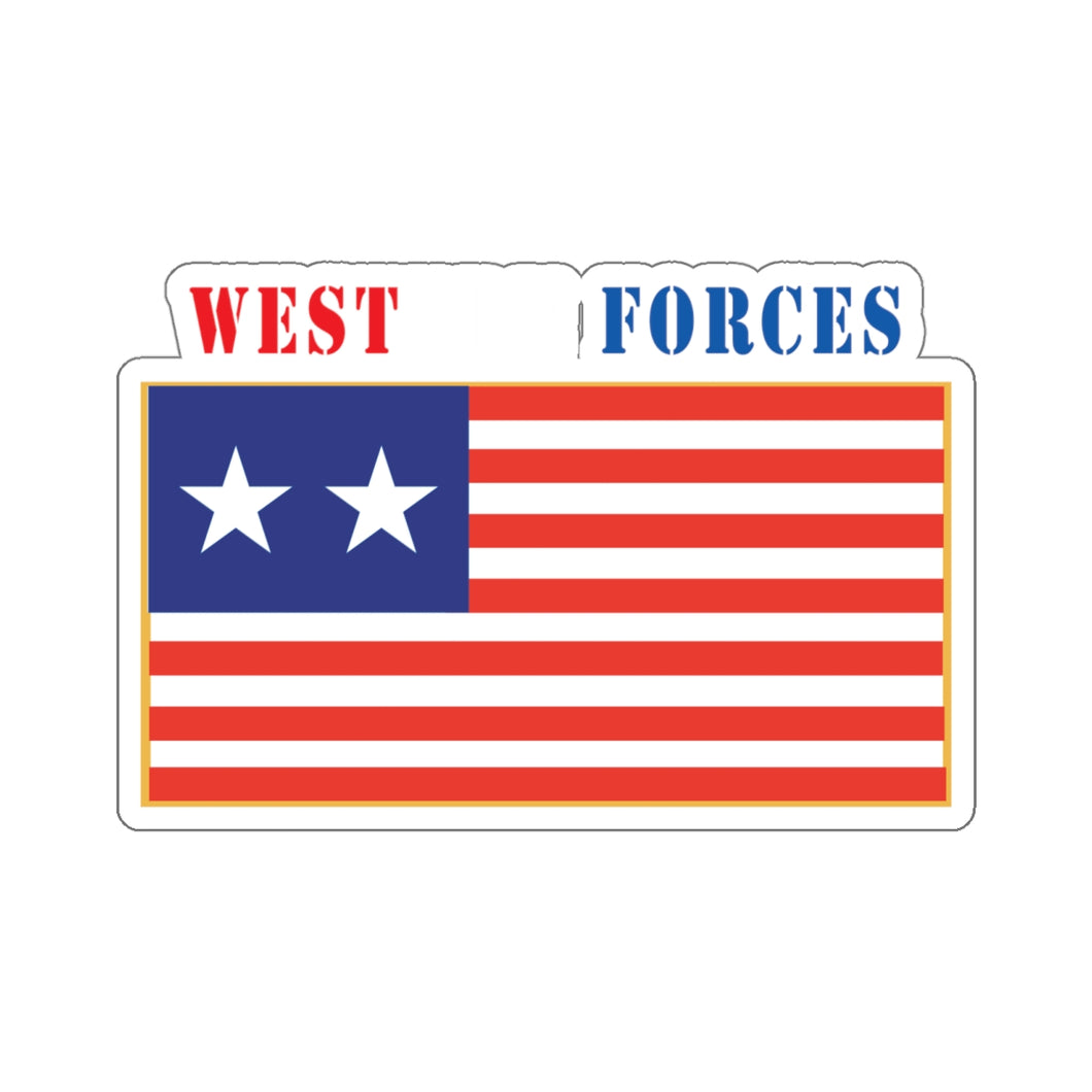 Kiss-Cut Stickers - Flag - Western Forces - 2 Star Flag w Txt X 300