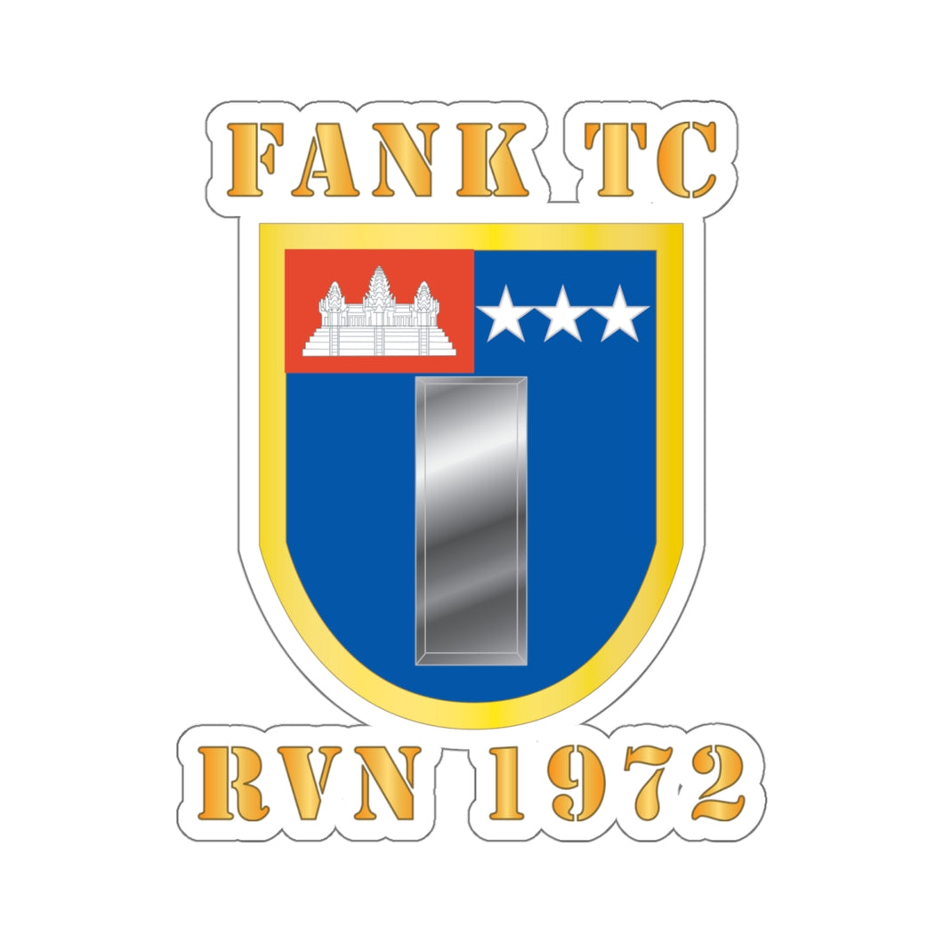 Kiss-Cut Stickers - Flash - FANK TC - RVN 1972 w 1st LT Rank Insignia - Gold X 300