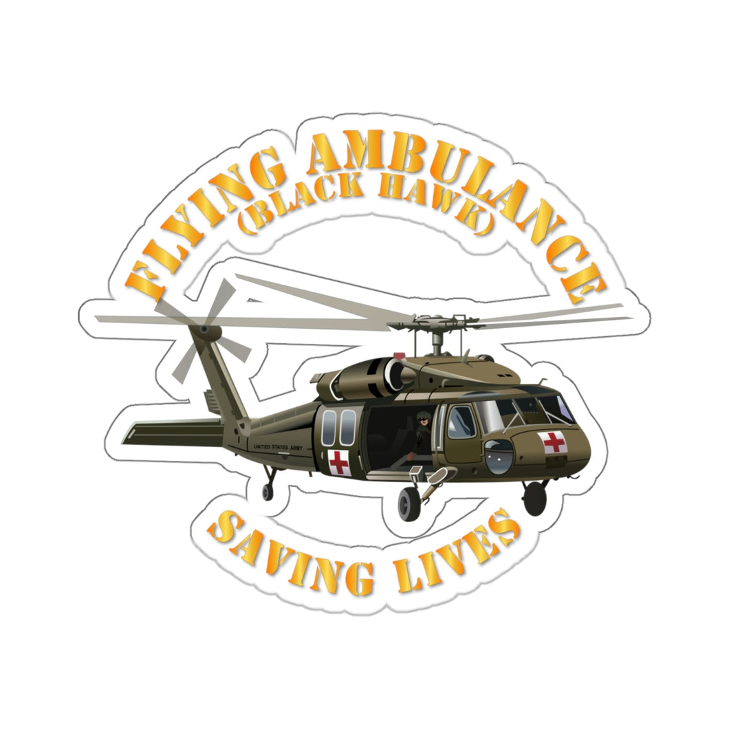 Kiss-Cut Stickers - Flying Ambulance - Black Hawk - Saving Lives