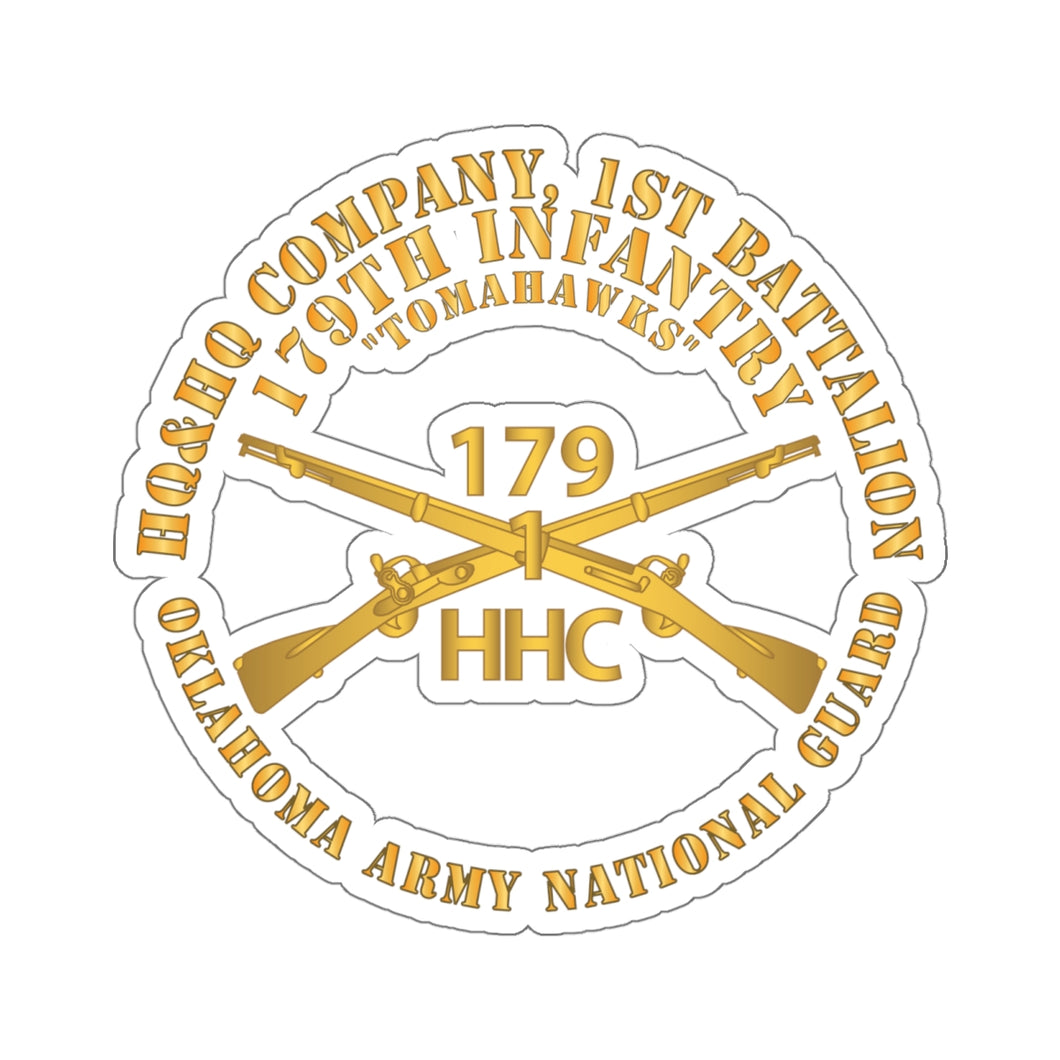 Kiss-Cut Stickers - HHC Company, 1st Bn, 179th Infantry - OKARNG - Inf Branch X 300