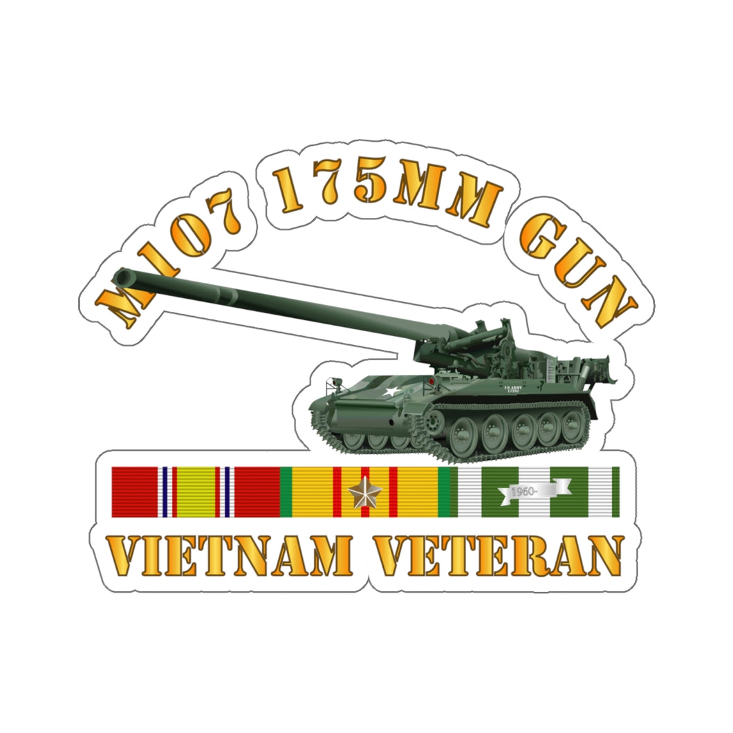 Kiss-Cut Stickers - M107 - 175mm Gun - Vietnam Vet w VN SVC