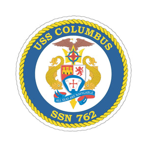 Kiss-Cut Stickers - NAVY - USS COLUMBUS SSN 762 wo Txt X 300