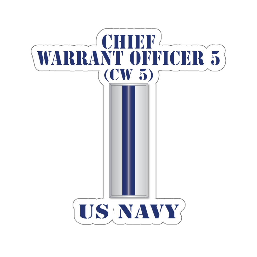 Kiss-Cut Stickers - Navy - Rank - Chief Warrant Officer - CW5