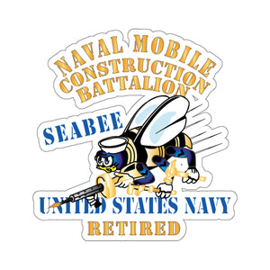 Kiss-Cut Stickers - Navy - Seabee - Retired X 300