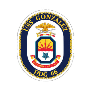 Kiss-Cut Stickers - Navy - USS Gonzalez (DDG 66) wo Txt