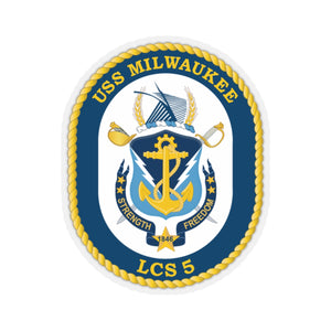 Kiss-Cut Stickers - Navy - USS Milwaukee (LCS-5) wo Txt X 300