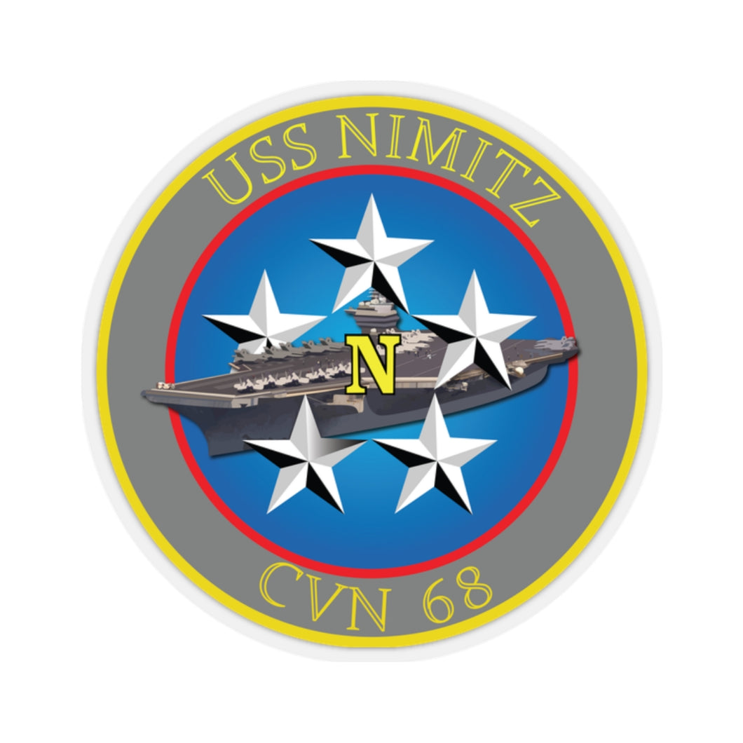 Kiss-Cut Stickers - Navy - USS Nimitz (CVN-68) wo Txt X 300