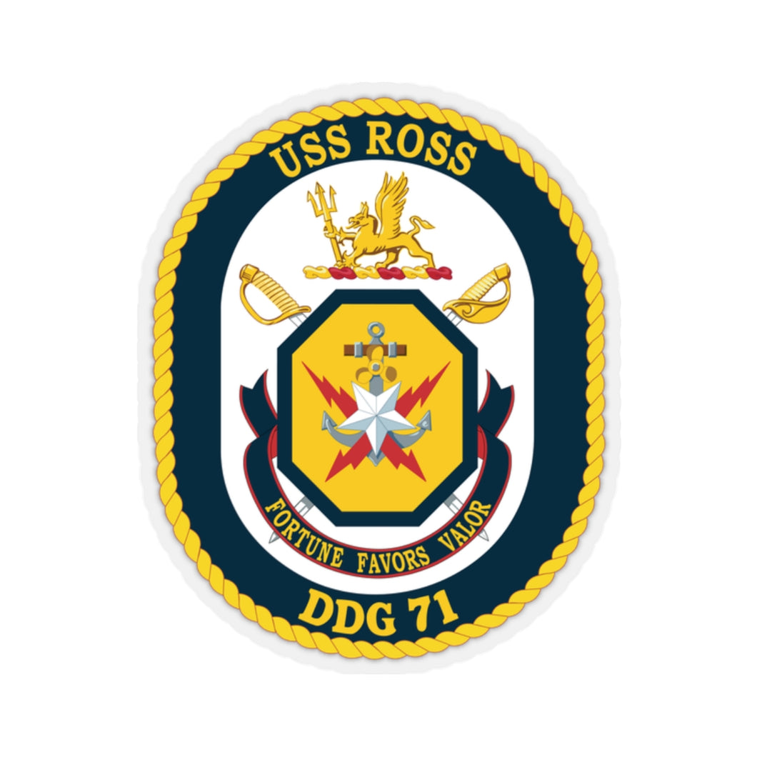 Kiss-Cut Stickers - Navy - USS Ross (DDG-71) wo Txt X 300