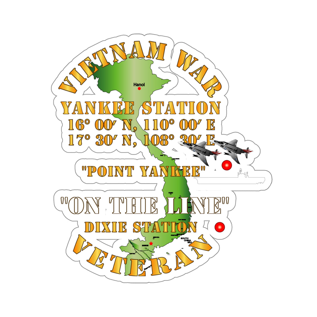 Kiss-Cut Stickers - Navy - Vietnam Combat Vet -  Yankee Station w VN SVC