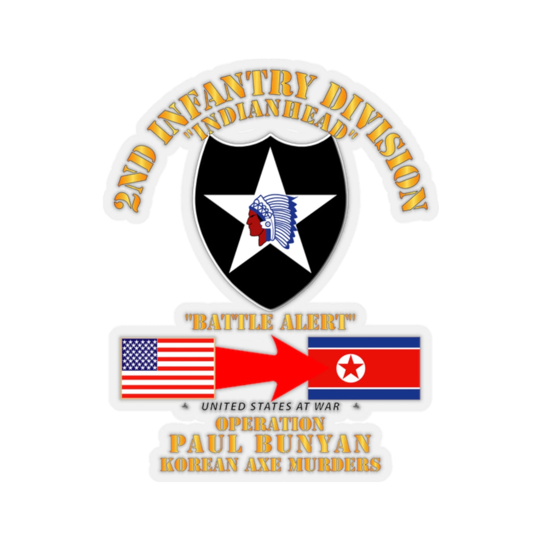 Kiss-Cut Stickers - Operation Paul Bunyan - 2nd Infantry Division - Korea