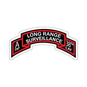 Kiss-Cut Stickers - SSI - A Trp,  38th Cavalry (Long Range Surveillance )Scroll X 300