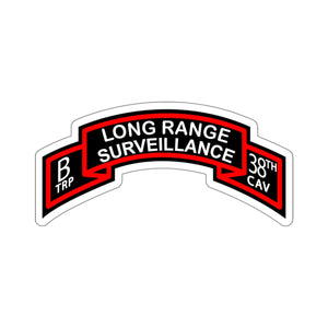 Kiss-Cut Stickers - SSI - B Trp,  38th Cavalry (Long Range Surveillance )Scroll X 300