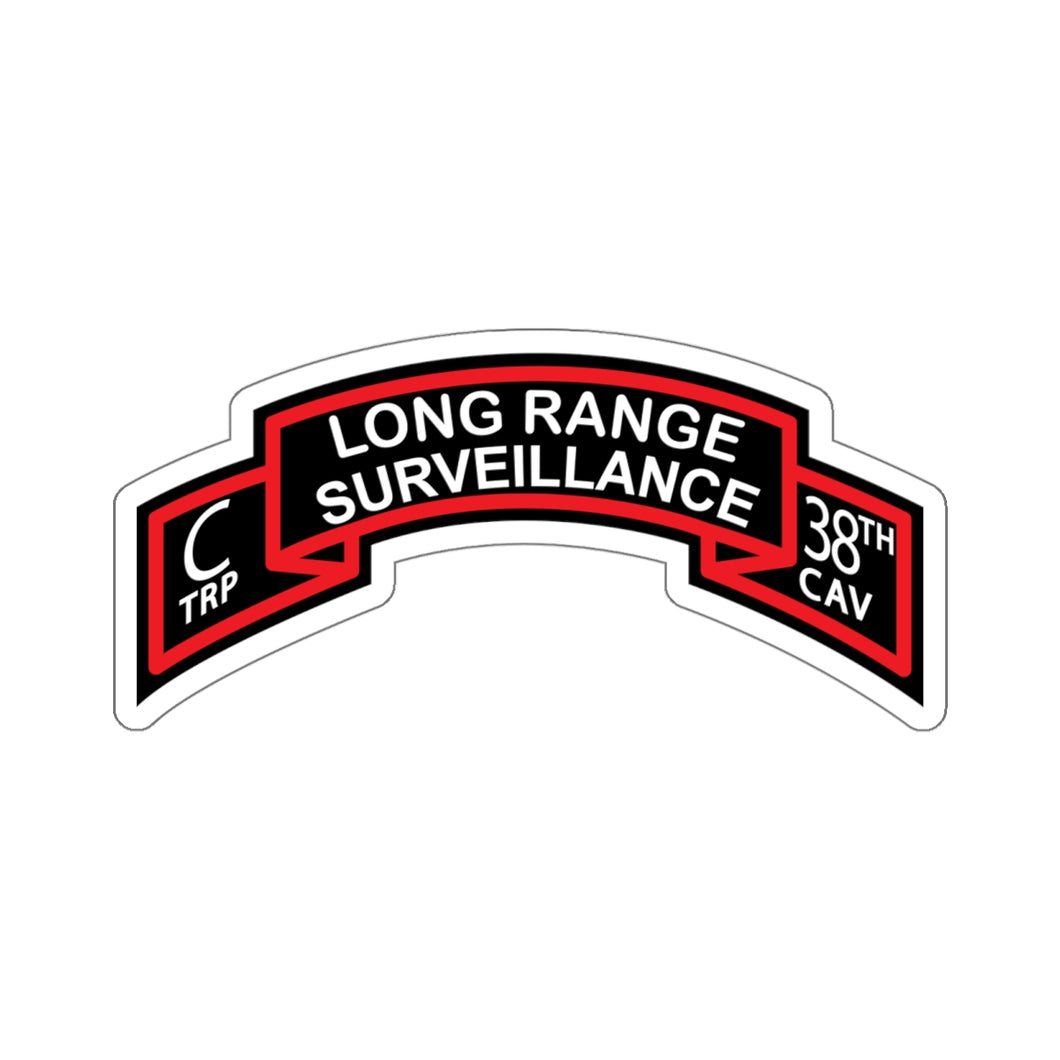 Kiss-Cut Stickers - SSI - C Trp,  38th Cavalry (Long Range Surveillance )Scroll X 300