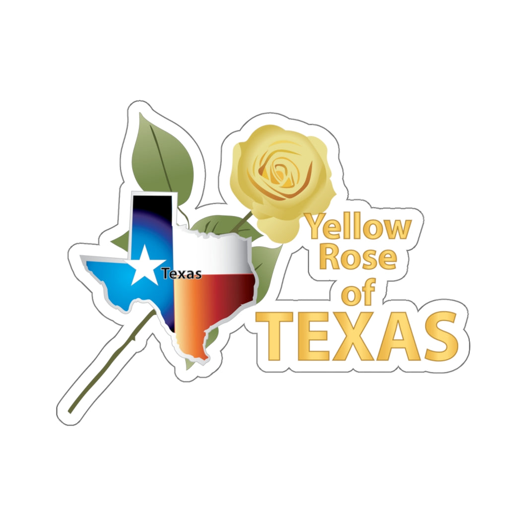 Kiss-Cut Stickers - State Emblem - Yellow Rose of Texas X 300