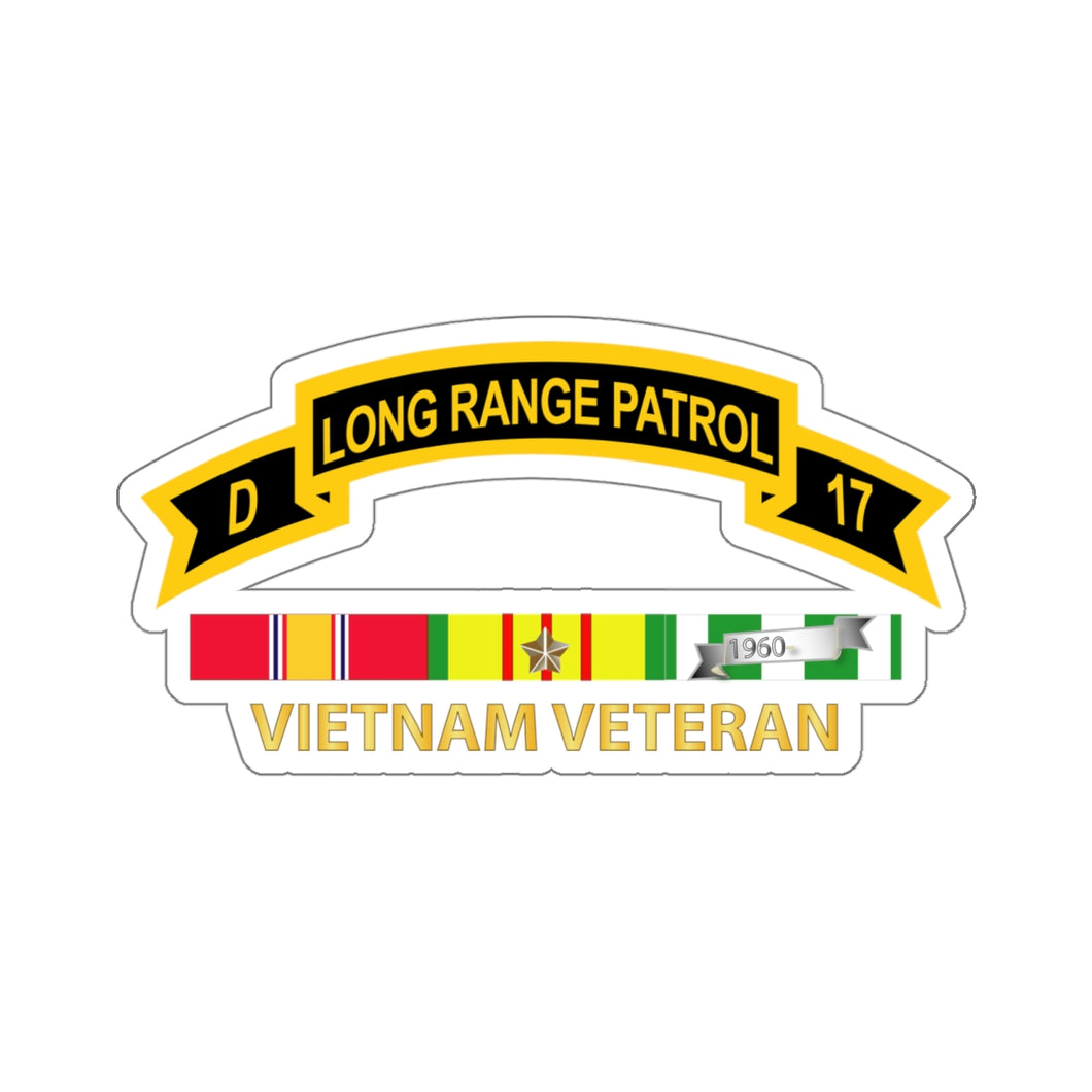 Kiss-Cut Stickers - Troop D 17th Cav Long Range Patrol Vietnam Vet w VN SVC