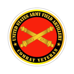 Kiss-Cut Stickers - US Army Field Artillery Combat Veteran w Branch