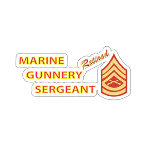 Kiss-Cut Stickers - USMC - Marine Gunnery Sgt - Retired X 300