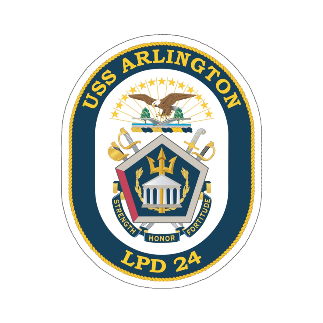 Kiss-Cut Stickers - USS Arlington (LPD-24) wo Txt X 300