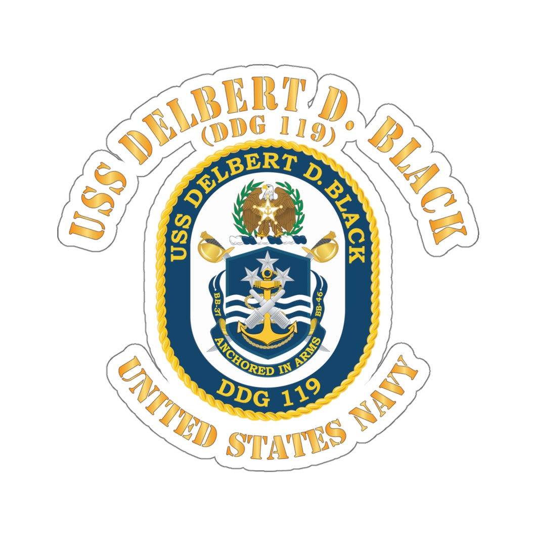 Kiss-Cut Stickers - USS Delbert D Black (DDG-119) with Text X 300