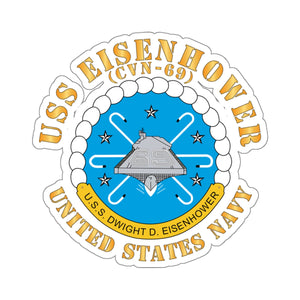 Kiss-Cut Stickers - USS Dwight D. Eisenhower (CVN-69) Crest with Txt X 300