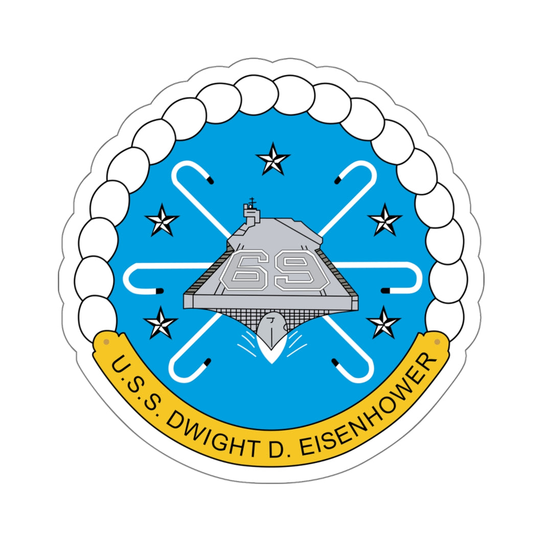 Kiss-Cut Stickers - USS Dwight D. Eisenhower (CVN-69) Crest wo Txt X 300