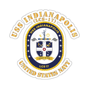 Kiss-Cut Stickers - USS Indianapolis (LCS-17) w Txt X 300