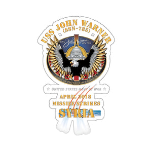 Kiss-Cut Stickers - USS John Warner (SSN 785) - 2018 Missile Strike Syria  X 300