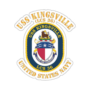 Kiss-Cut Stickers - USS Kingsville (LCS- 36) w Text X 300
