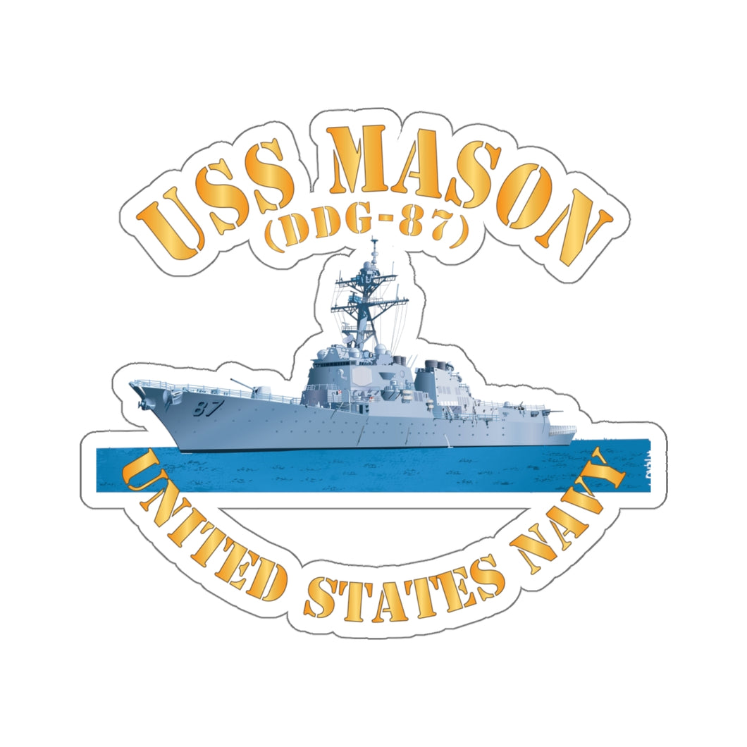 Kiss-Cut Stickers - USS Mason Ship - DDG-87 w Sea X 300