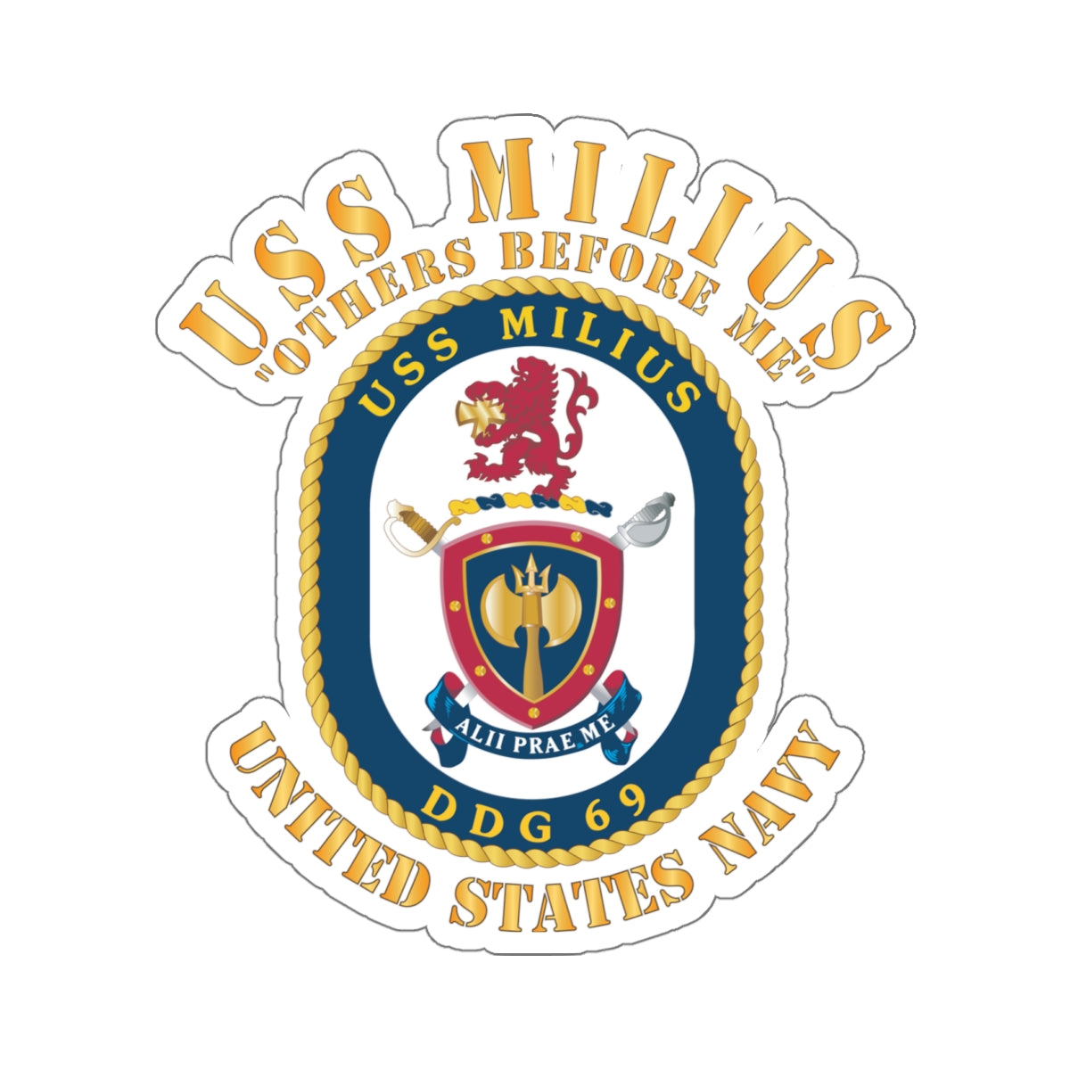 Kiss Cut Stickers Uss Milius Ddg 69 X 300 Mip Brand Store