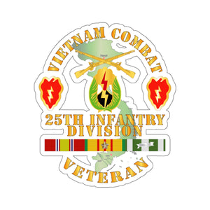 Kiss-Cut Stickers - Vietnam Combat Infantry Veteran w 25th Infantry Division - DUI w VN SVC