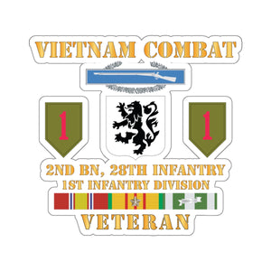 Kiss-Cut Stickers - Vietnam Combat Infantry Veteran w 2nd Bn 28th Inf 1st Inf Div - Hat X 300