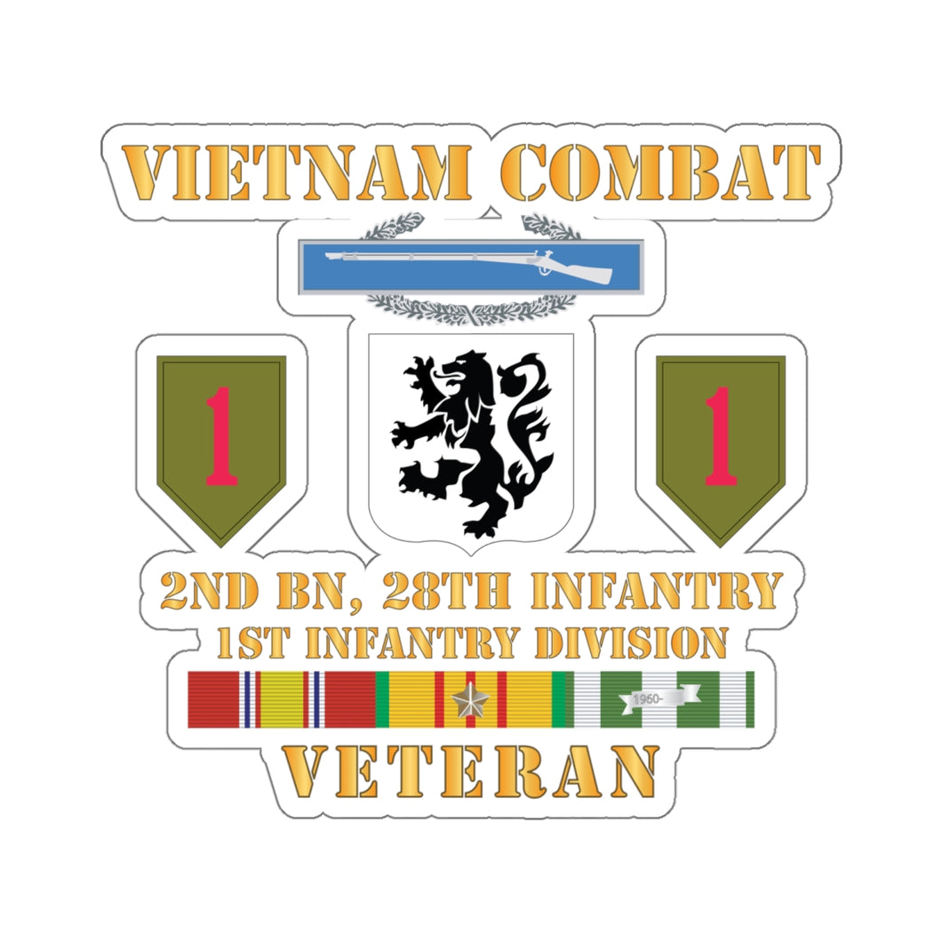 Kiss-Cut Stickers - Vietnam Combat Infantry Veteran w 2nd Bn 28th Inf 1st Inf Div - Hat X 300