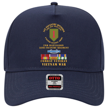 Load image into Gallery viewer, Baseball Cap - 1st Infantry Division - 2nd Bn, 28th Inf Regiment - VN Ribbon Rack Special - BS w 1OLF, PH, AM, NDSM, VCM  4 Campaign Stars, VN SVC Medal
