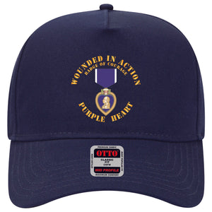 Baseball Cap - Wounded in Action - Purple Heart - Badge of Courage X 300