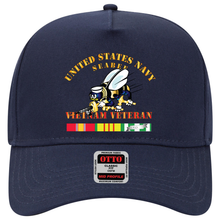 Load image into Gallery viewer, Baseball Cap - Navy - Seabee - Vietnam Veteran - No Shadow
