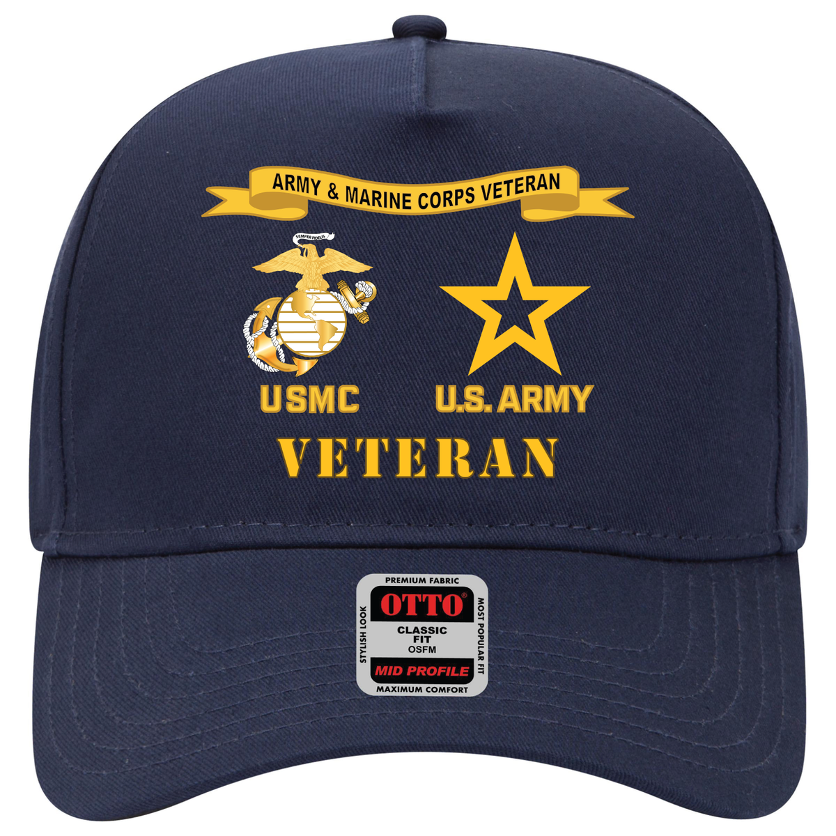 USMC Army Veteran Baseball Cap | EGA & Army Star | Premium Cotton – MIP ...