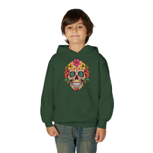Load image into Gallery viewer, Youth Heavy Blend Hooded Sweatshirt - Coco Floral Skull
