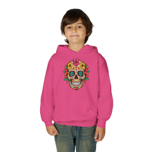 Load image into Gallery viewer, Youth Heavy Blend Hooded Sweatshirt - Coco Floral Skull

