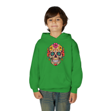 Load image into Gallery viewer, Youth Heavy Blend Hooded Sweatshirt - Coco Floral Skull
