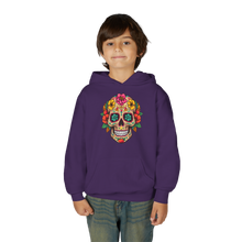 Load image into Gallery viewer, Youth Heavy Blend Hooded Sweatshirt - Coco Floral Skull
