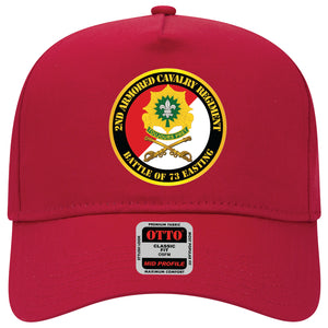 Baseball Cap - 2nd Armored Cavalry Regiment DUI - Red White - Battle of 73 Easting