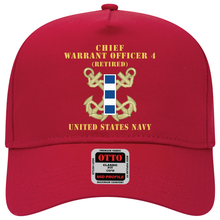 Load image into Gallery viewer, Baseball Cap - Navy - Chief Warrant Officer 4 - CW04 - Retired
