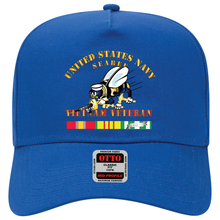 Load image into Gallery viewer, Baseball Cap - Navy - Seabee - Vietnam Veteran - No Shadow
