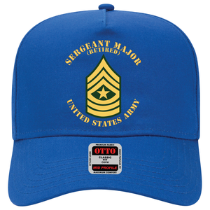 Baseball Cap - Army - Sergeant Major - SGM - Retired - Flat X 300