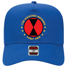 Load image into Gallery viewer, Baseball Cap - Army - 7th Infantry Division - Fort Ord wo BkGrd
