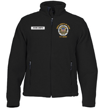 Load image into Gallery viewer, Men's Full-Zip Fleece Jacket - Embroidered Joint Chiefs of Staff Service Badge Logo w Nametape

