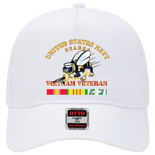 Load image into Gallery viewer, Baseball Cap - Navy - Seabee - Vietnam Veteran - No Shadow
