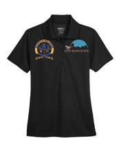 Load image into Gallery viewer, WOMENS Performance Polo Shirt - Buffalo Soldiers - City Ranch - Front Chest
